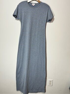 LuLaRoe Heathered Blue Striped Maxi Dress